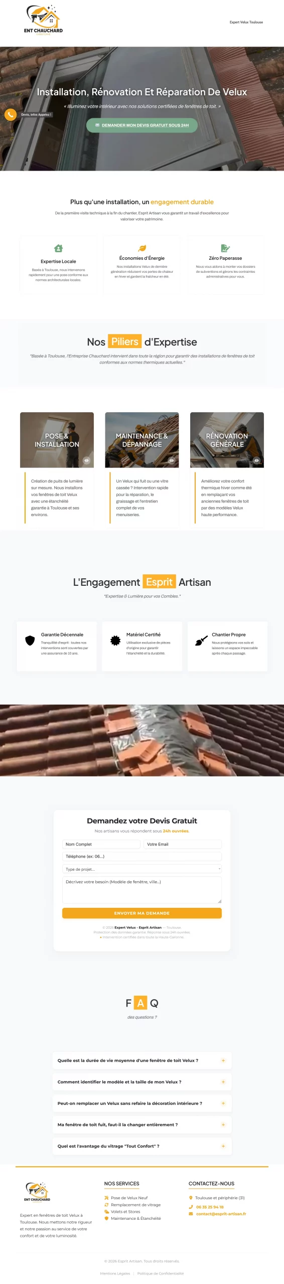 Aperçu mobile du site Esprit Artisan sur smartphone